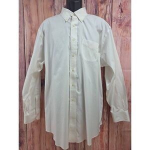 Brooks Brothers Madison Non-Iron White Dress Shirt 17.5-35 Supima Cotton